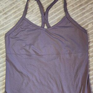 Lavender racerback tank with built in bra by designer Rae Mode
